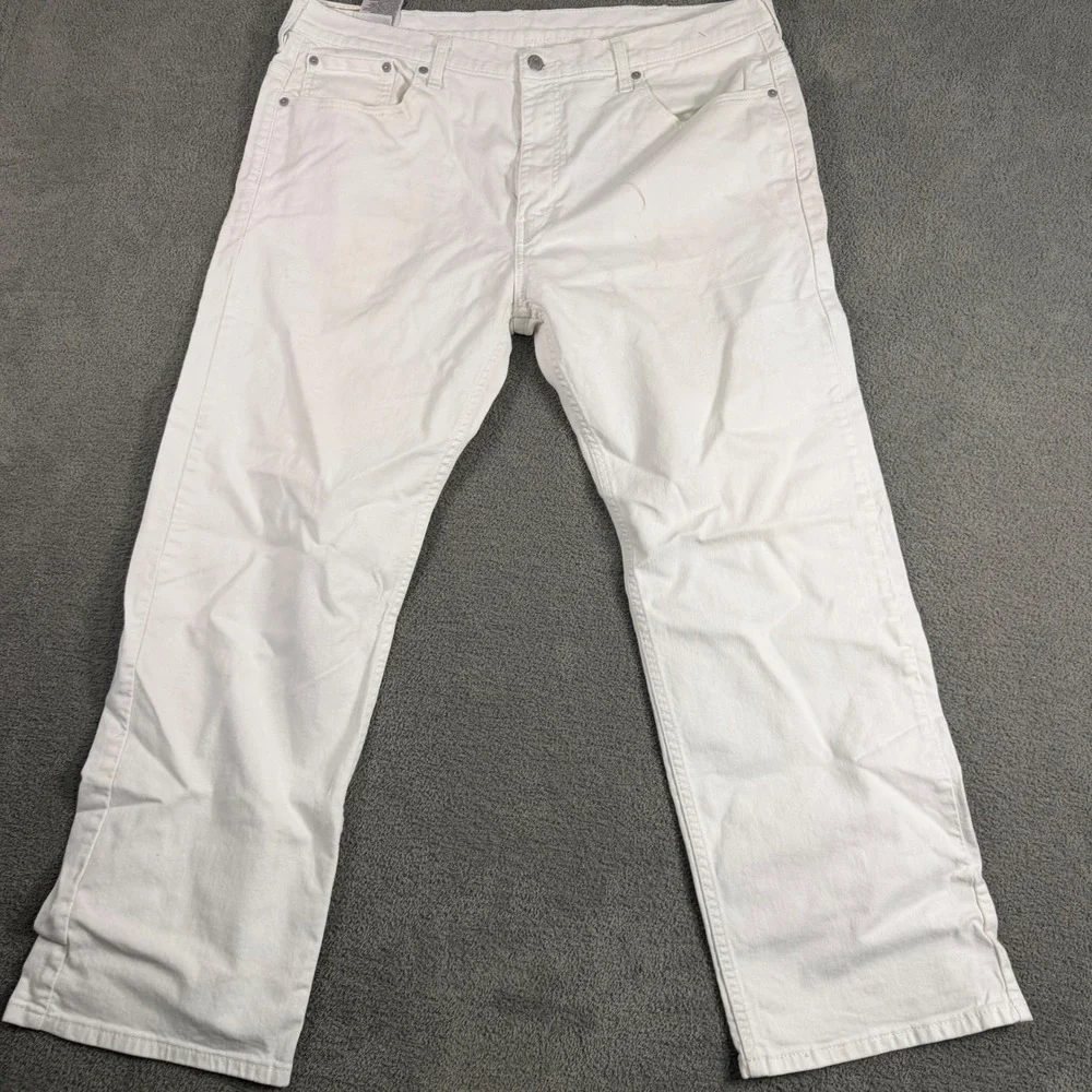 Levis 569 Loose Straight Fit Jeans Mens 38x30 White Denim Pants Baggy 5-Pocket